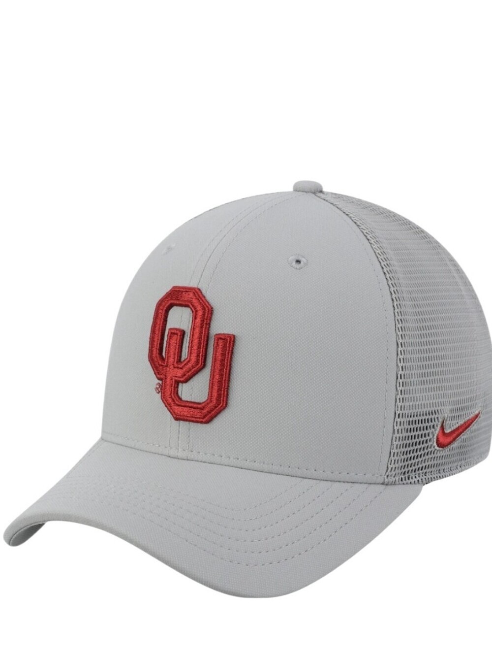 Nike Oklahoma Sooners Aerobill Meshback Swoosh Flex Hat Gray NWT S/M